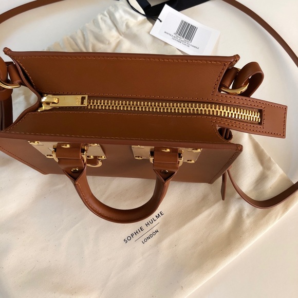 Sophie Hulme Box Tote Albion Bag In Saddle Tan - Picture 6 of 8