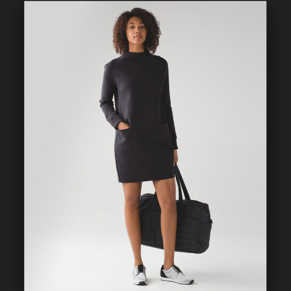 NWT Lululemon City Bound Dress in Heather Black 4