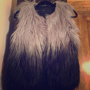 BCBGMAXAZRIA Faux Fur Ombré Vest