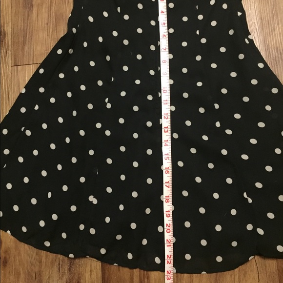 Vintage black & white polkadot halter dress sz 3 - Picture 6 of 7
