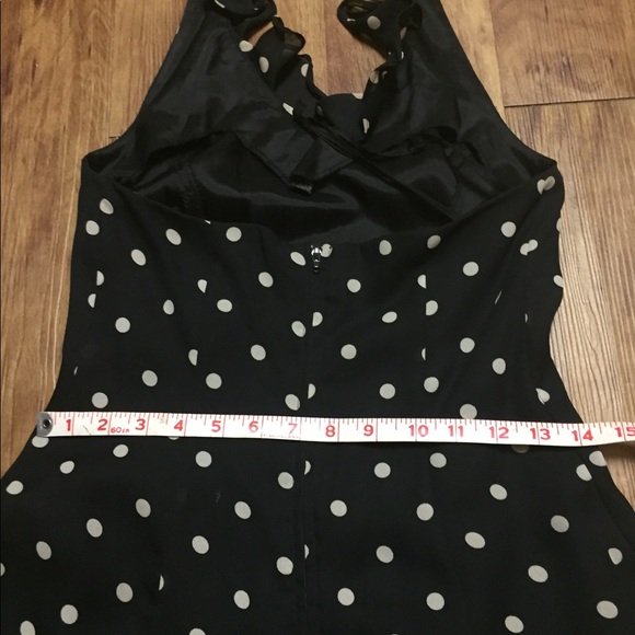 Vintage black & white polkadot halter dress sz 3 - Picture 7 of 7