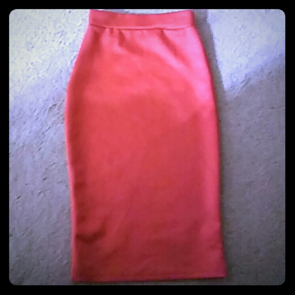 Red pencil skirt