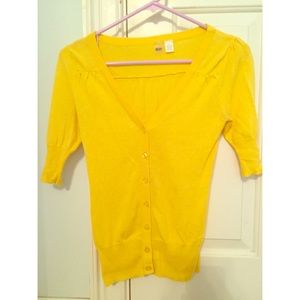 Yellow cotton cardigan