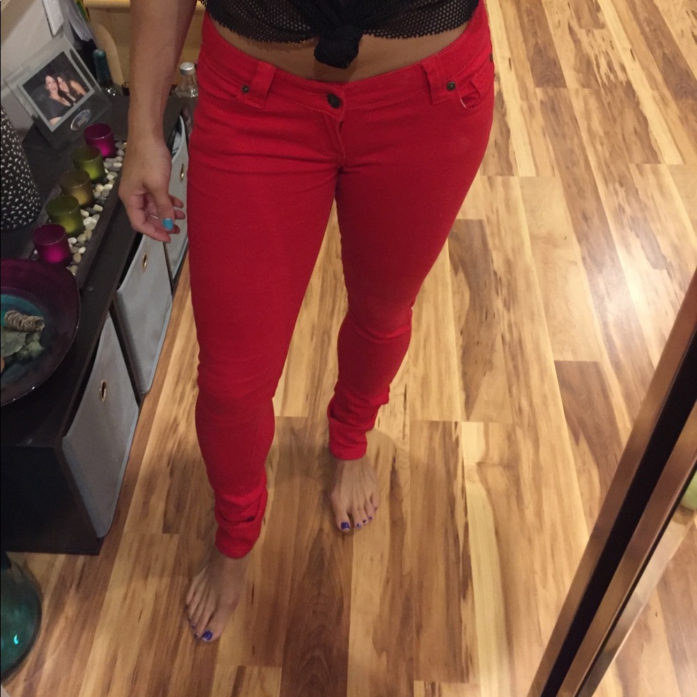 Red jeans
