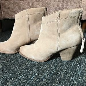 Tan suede booties