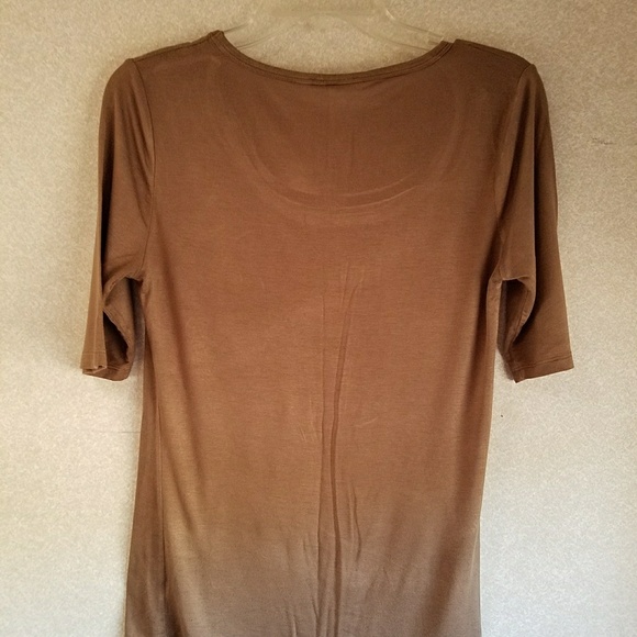 Zenana Outfitters Brown Cotton Tee - Picture 2 of 3