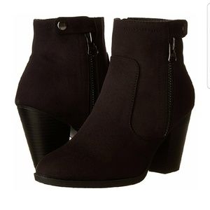 Black Faux Suede Ankle Booties