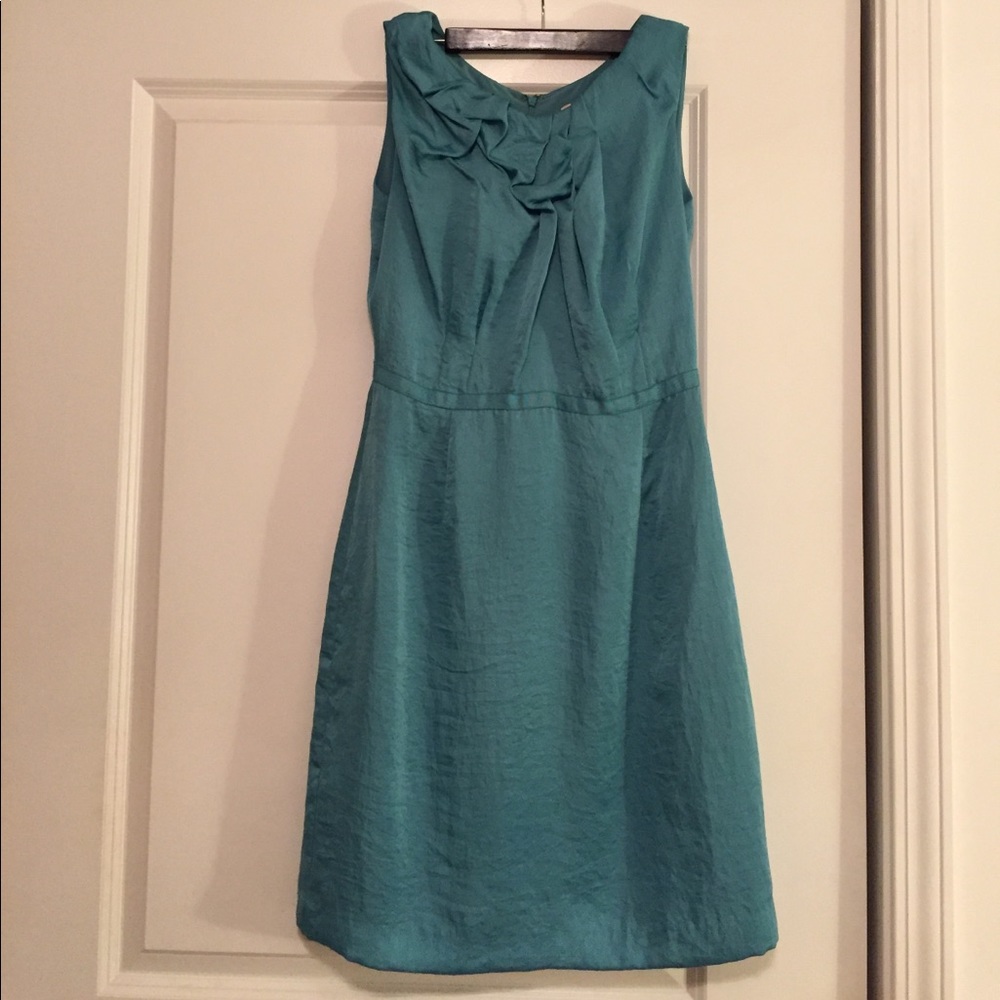 Loft rouche scoop neck dress.
