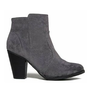 Gray Suede Ankle Booties