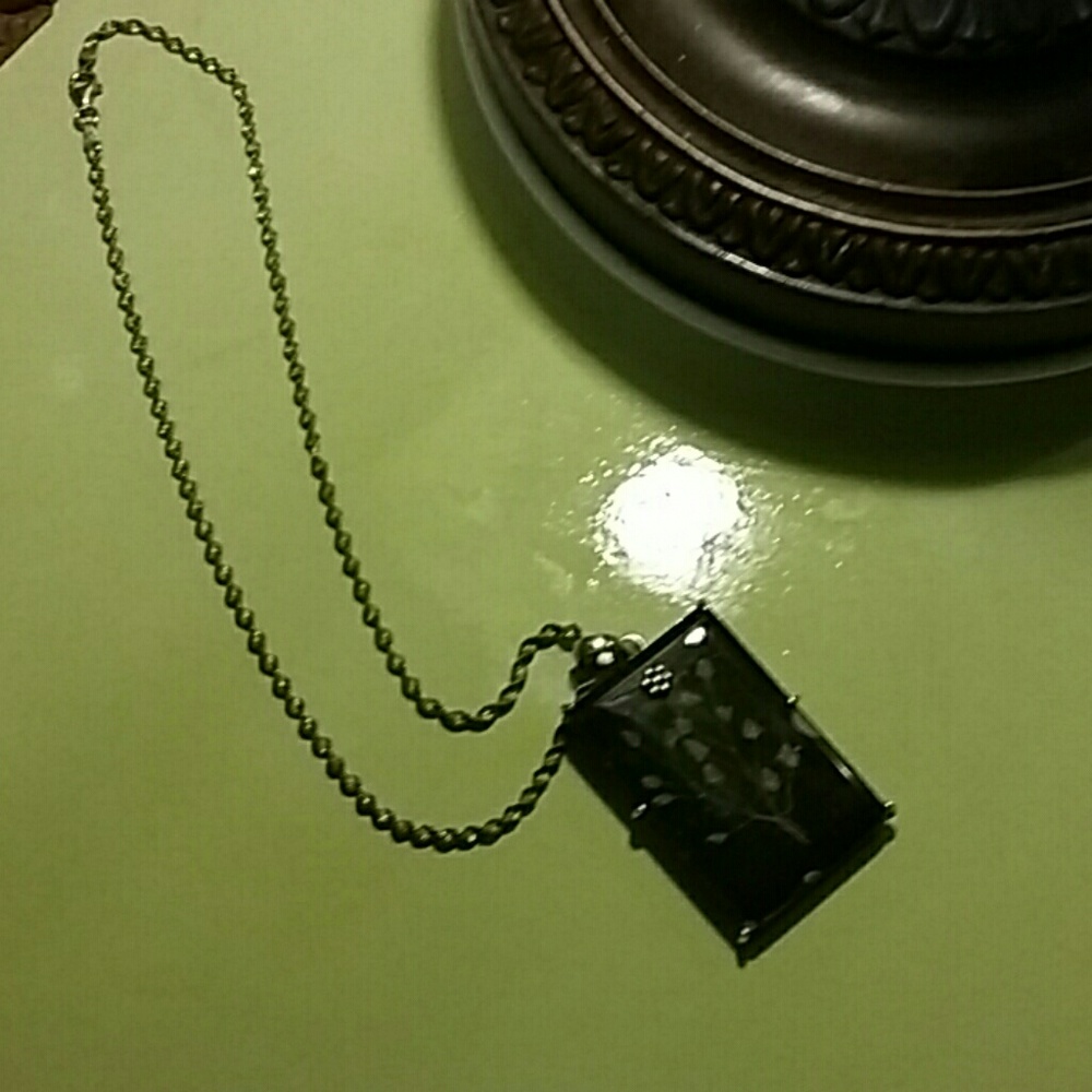 Square black pendant - stirling silver 925