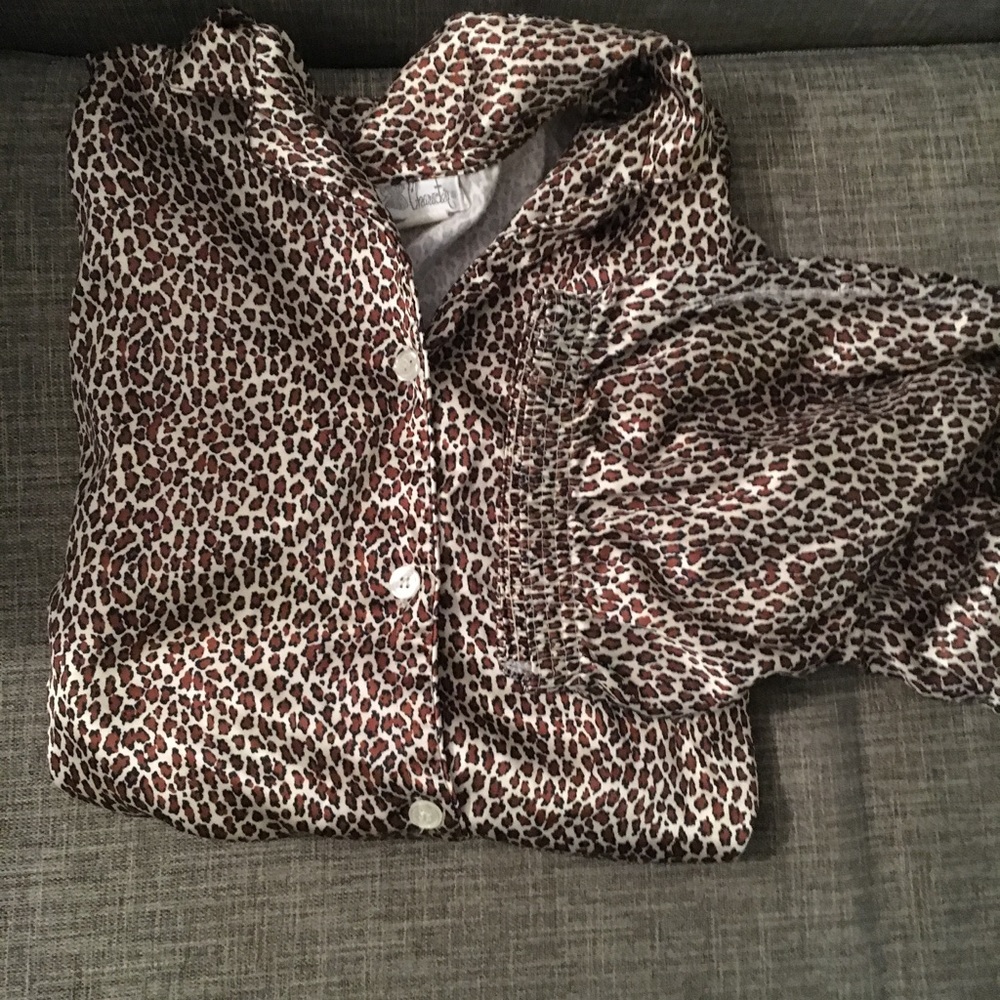 Silky Leopard Print Pajama Set