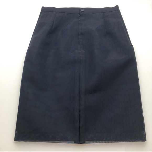✨5 FOR $25✨  Maruccia Mandelli for Krizia Navy Mesh PencilSkirt - Picture 5 of 8