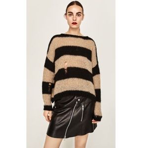 Zara Oversized Ripped Sweater