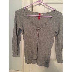 Gray cotton mid-sleeve