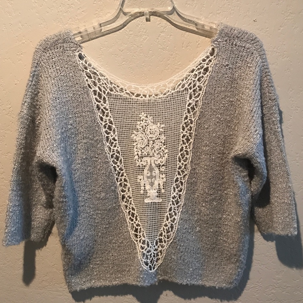 Women's Lace Detail Crop Top/Sweater