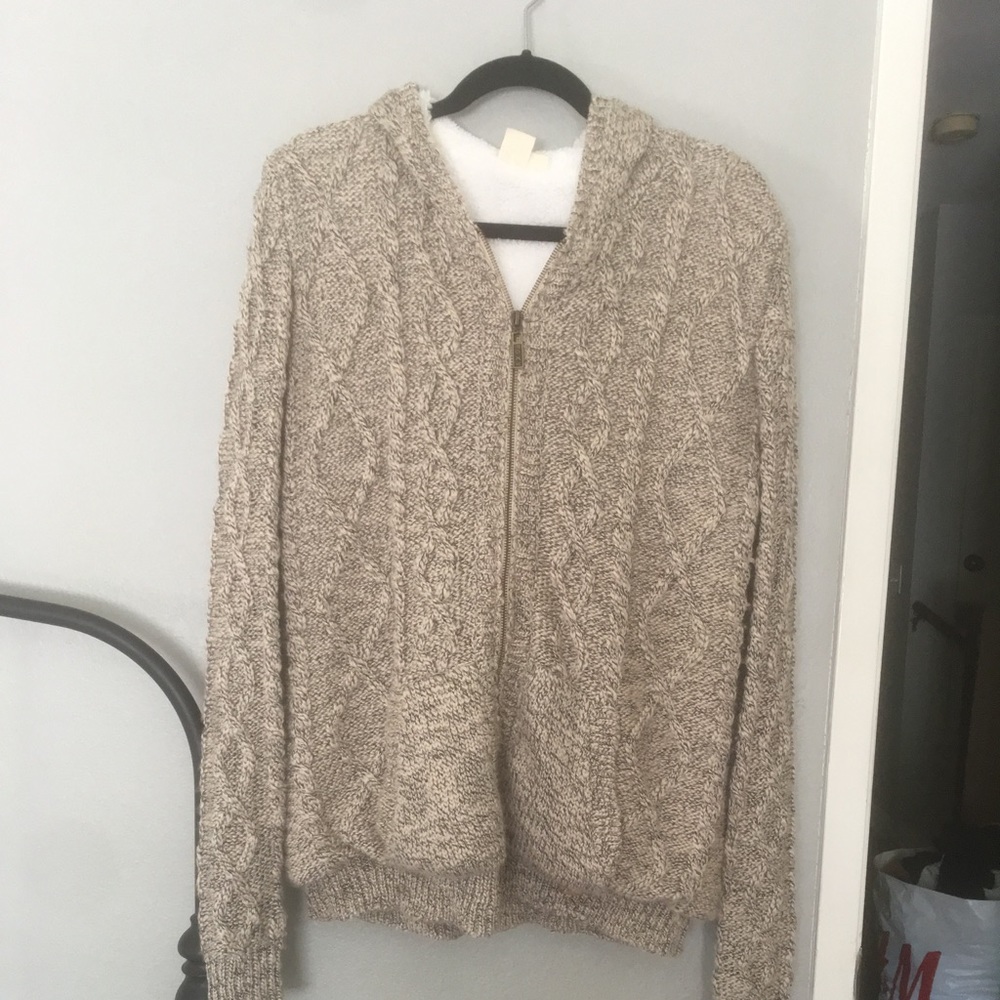 Cable knit hoodie