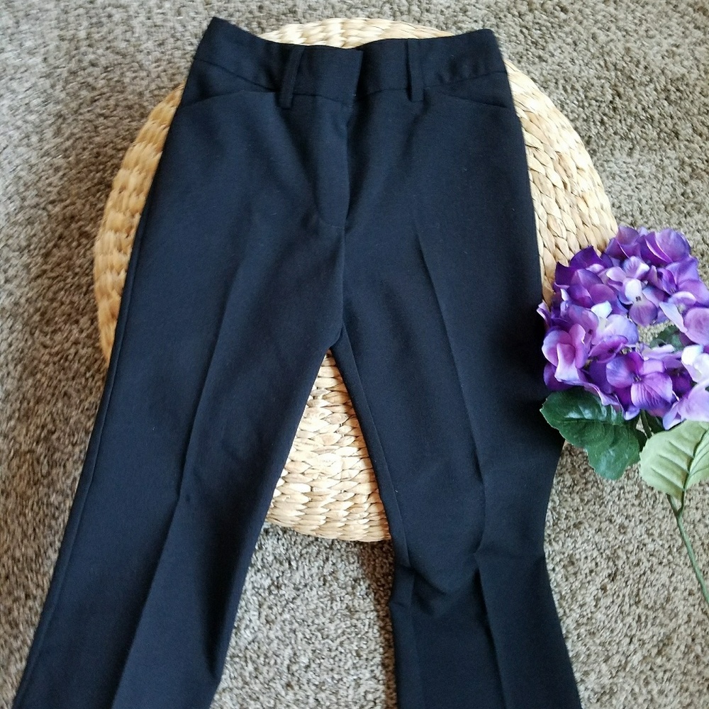 Black, pleated girls' dress pants