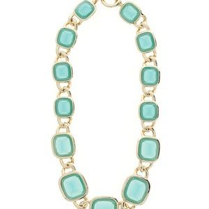 Turquoise necklace with gold chain