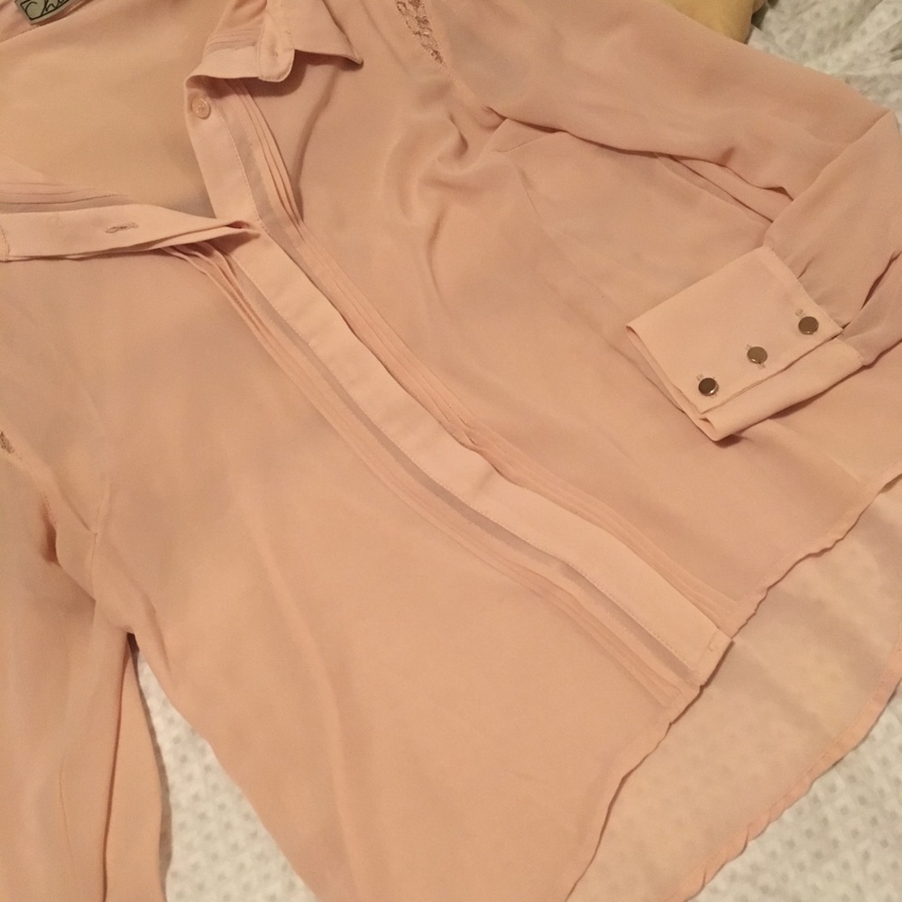 Chloe K. Pink Lace-Detail Blouse