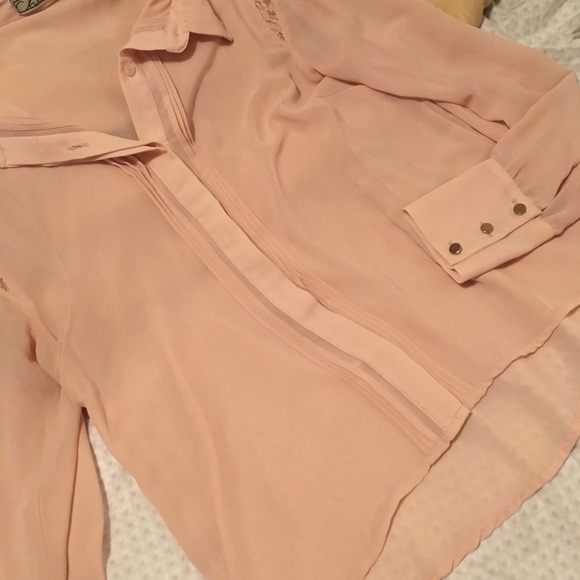 Chloe K. Pink Lace-Detail Blouse - Picture 1 of 5
