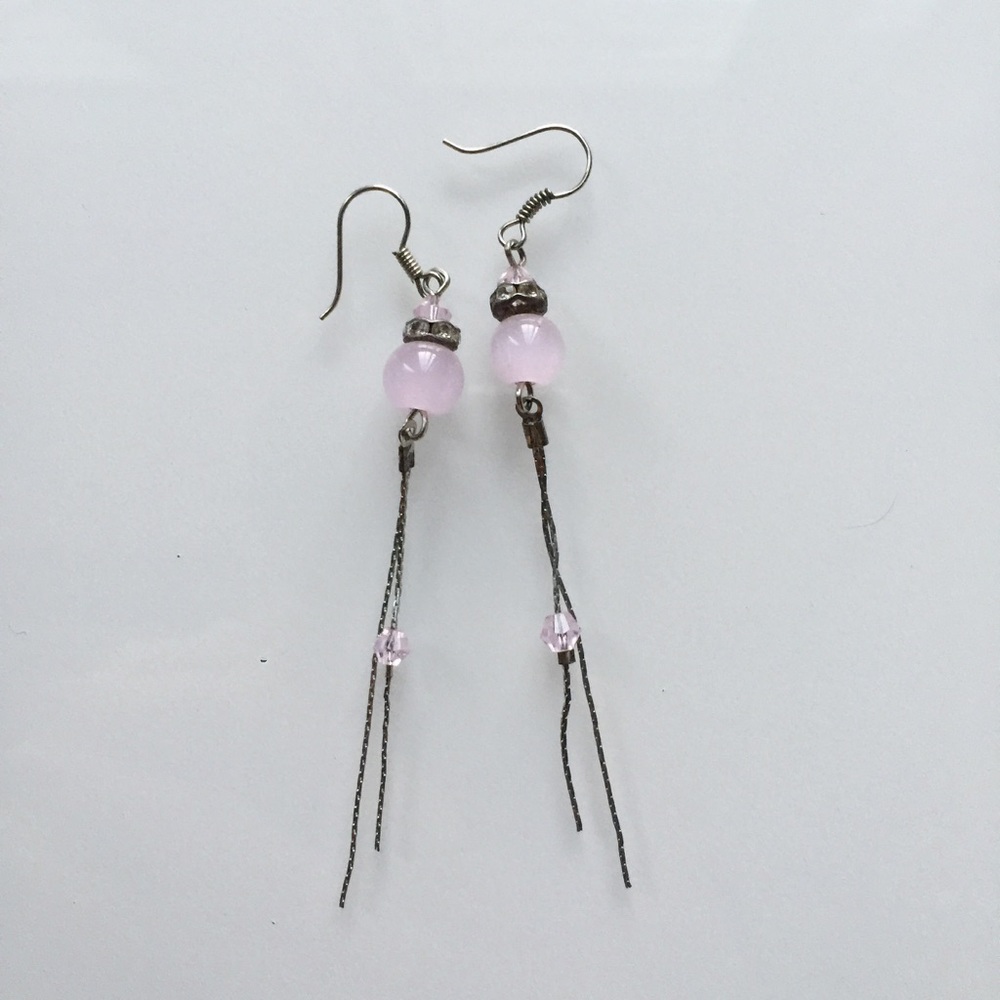 Pink car eye earrings