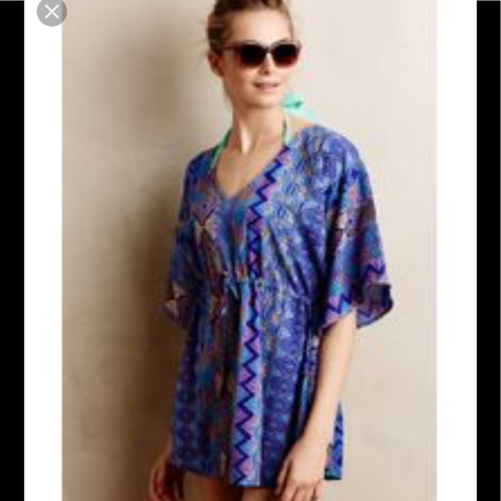 Micky London Anthropologie blue cover-up