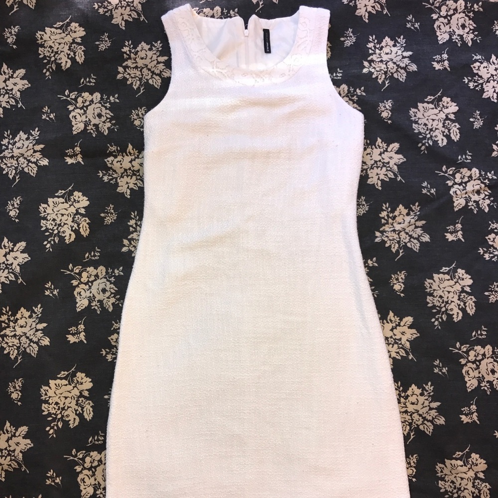 Naf Naf White Viscose Linen Dress Size 38/6