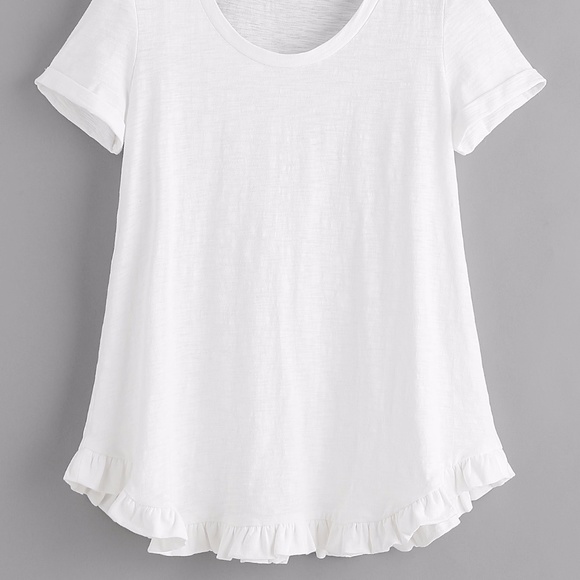Free People Tops - Ruffle Trim Slub T-shirt