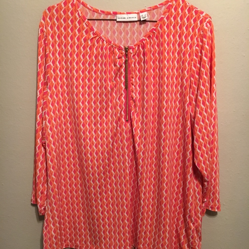 Susan Graver Patterned Blouse