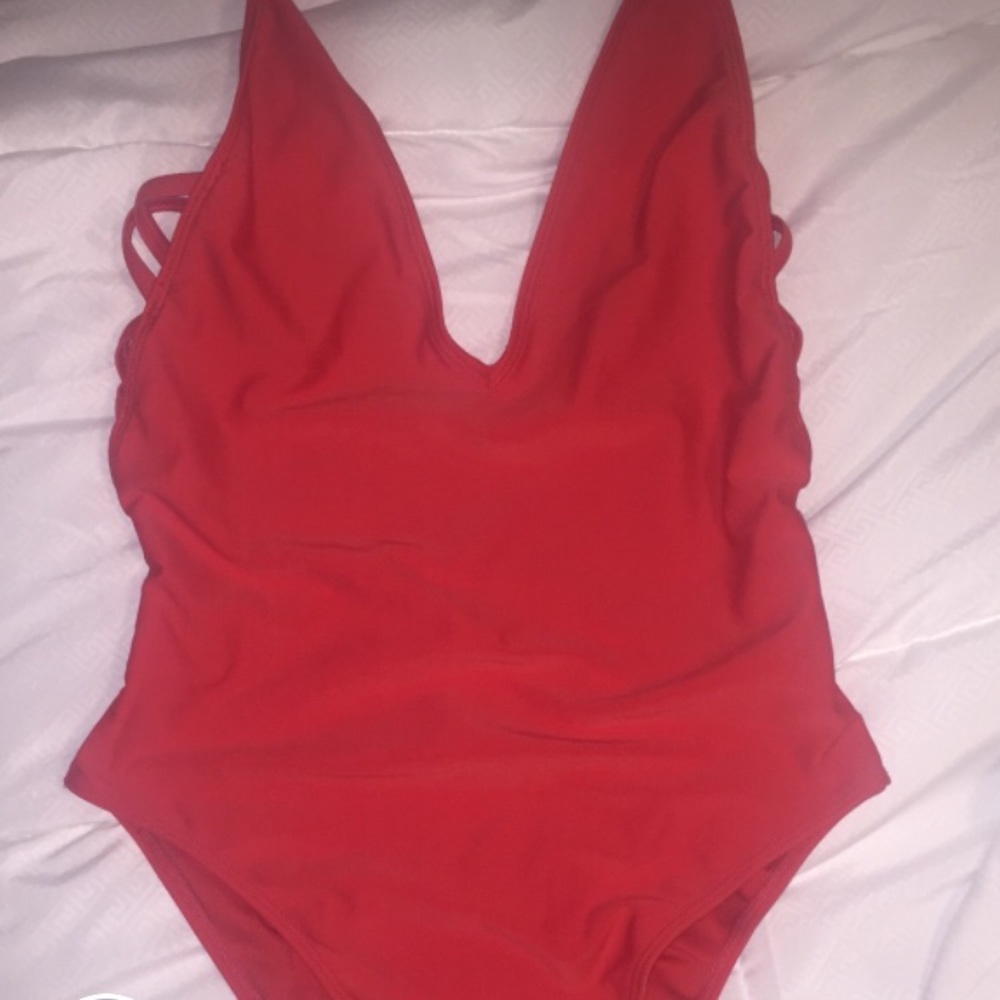 Red 1 piece bathing suit