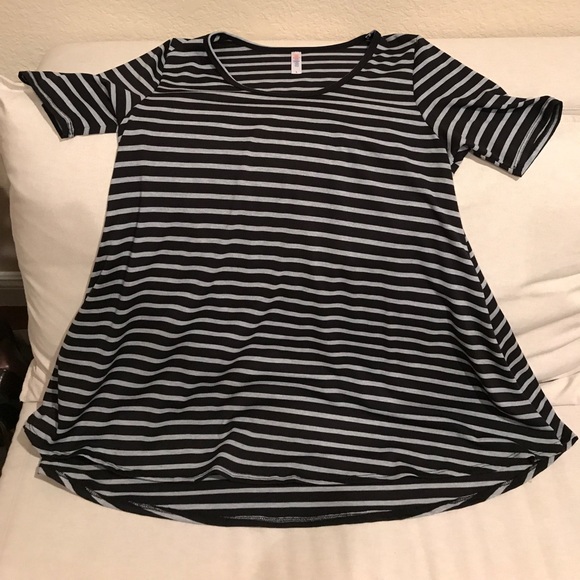 LuLaRoe Tops - Black and gray striped perfect tee