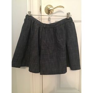 Blue-gray skirt with cross-hatch detail