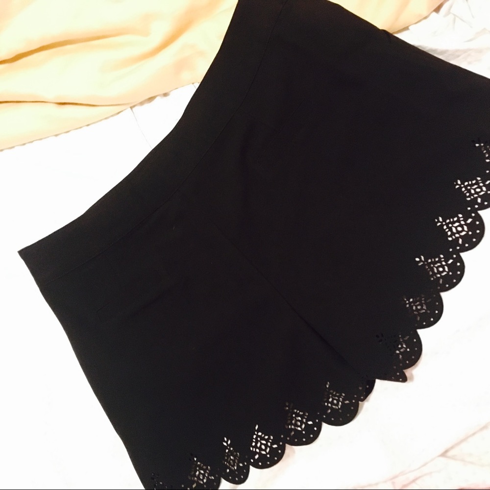 MINE Black Eyelet Shorts