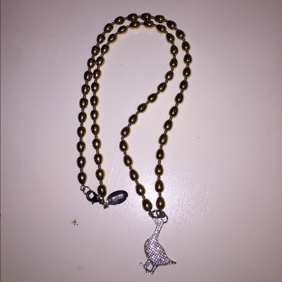 Moschino Golden Egg Crystal Duck Necklace - Picture 4 of 7