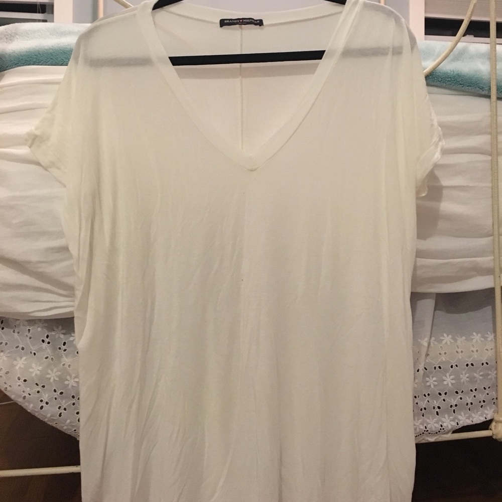 Brandy Melville white long t-shirt