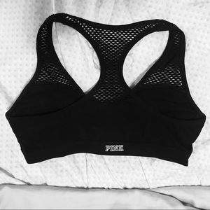 PINK VS Black Mesh Push-Up Sports Bra