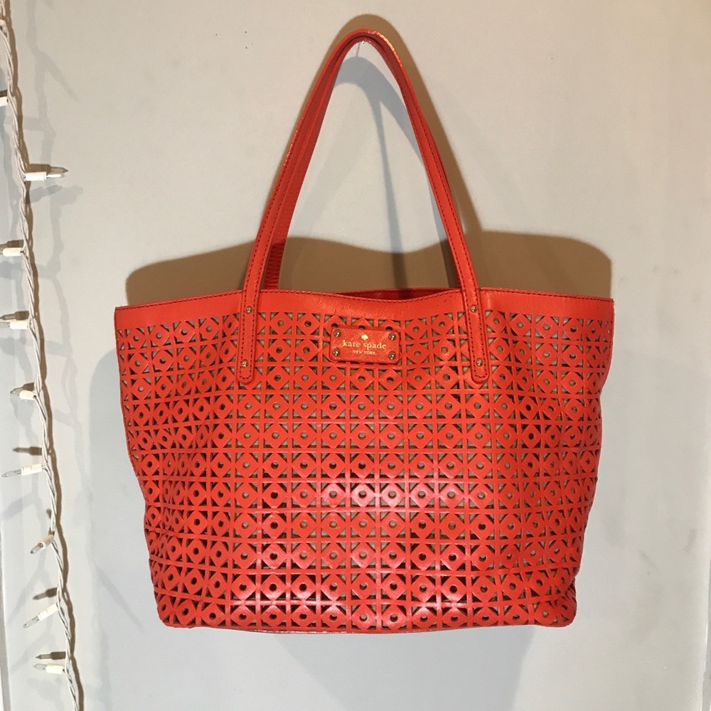 Kate Spade Perforated Coral Tote