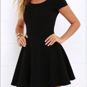 Black Cross Back Skater Dress