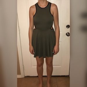 Olive green mini dress