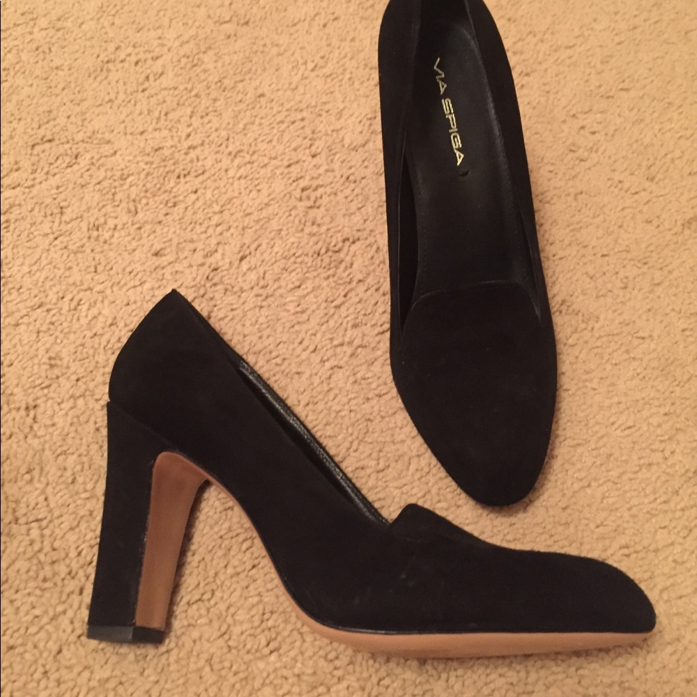 Via Spiga Black Suede Heels