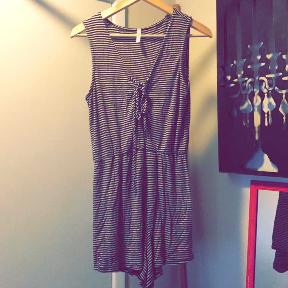 Black & white striped one piece tank & shorts 🖤