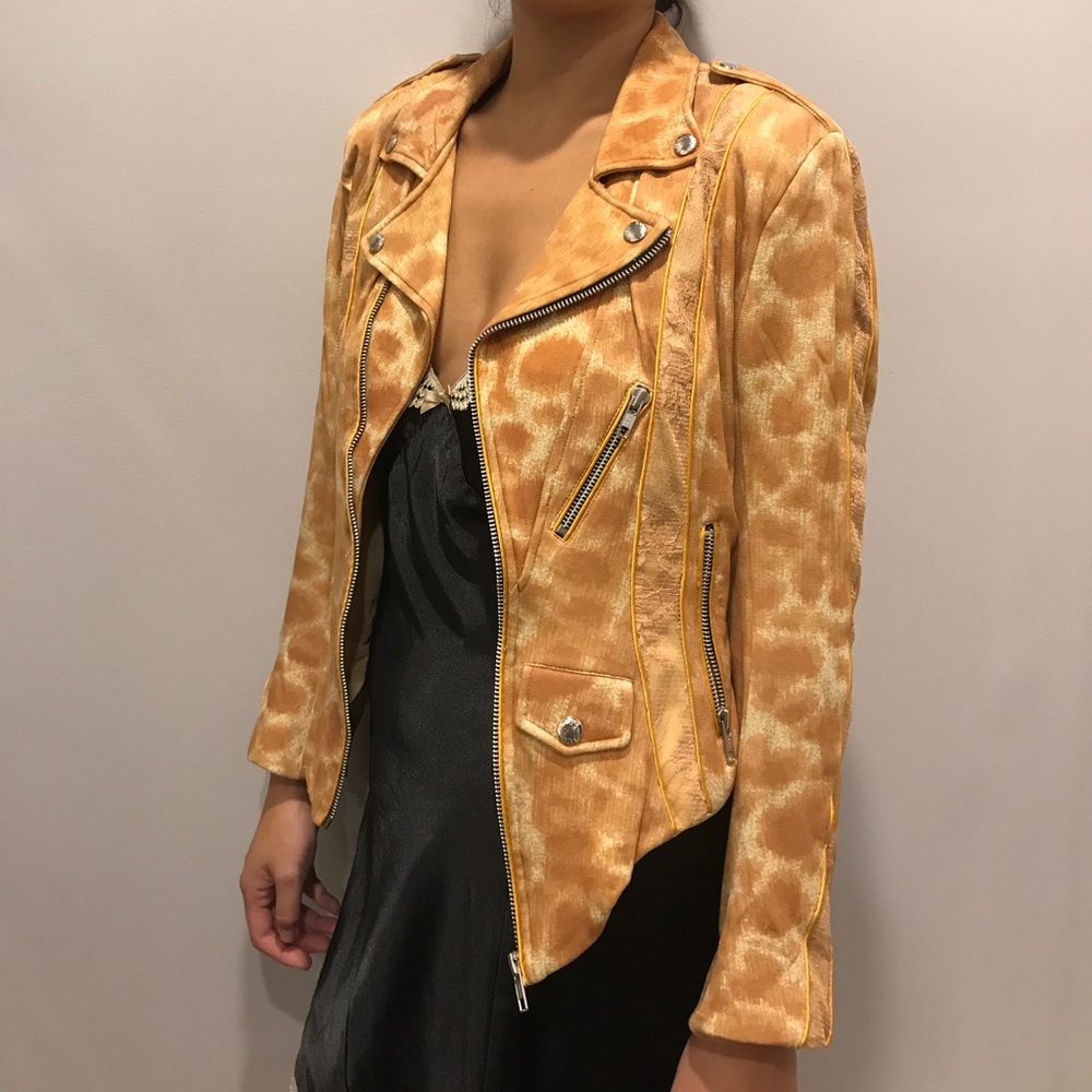 DISCOUNTED⚡️Leopard Lace Detailed Moto Jacket 🐯✨