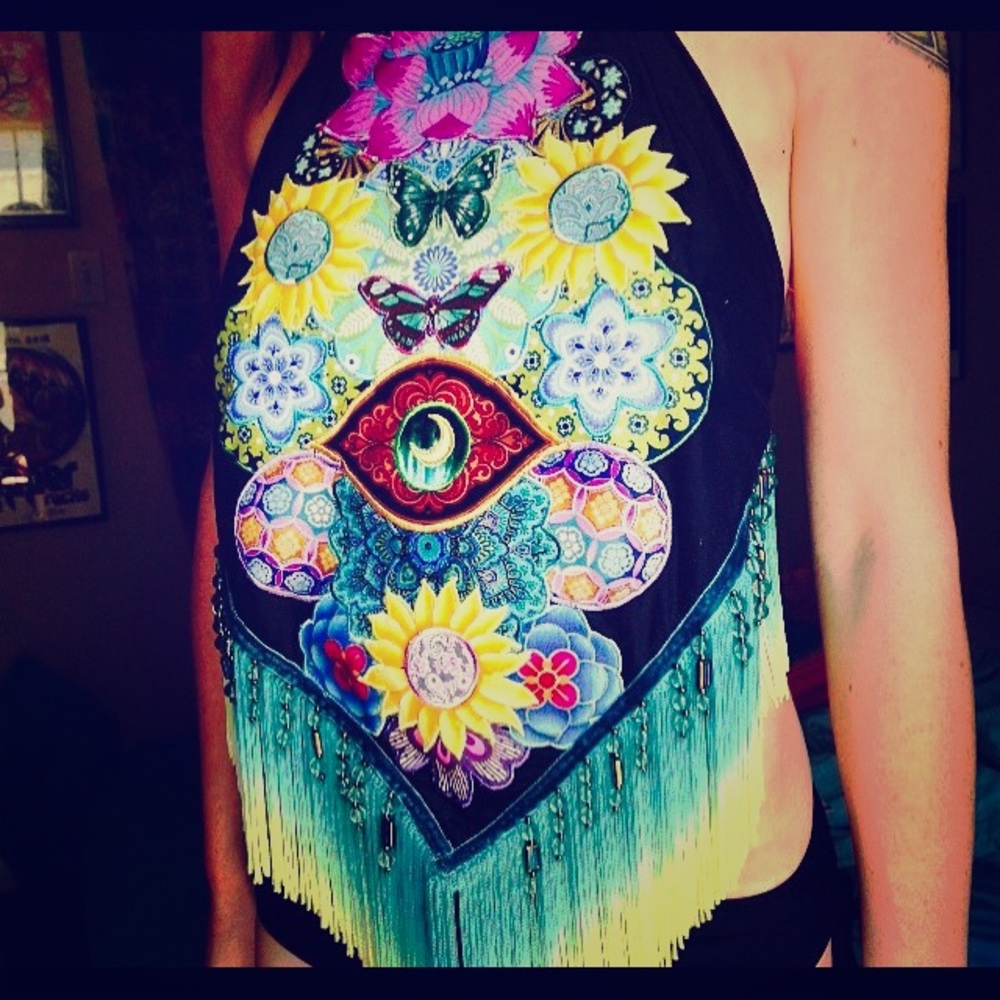One of a kind hand made halter top