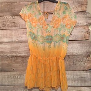 FREE PEOPLE. beautiful blouse, awesome colors.