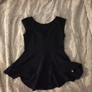 black peplum top