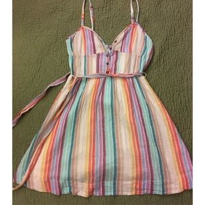 Multicolored linen sun dress.