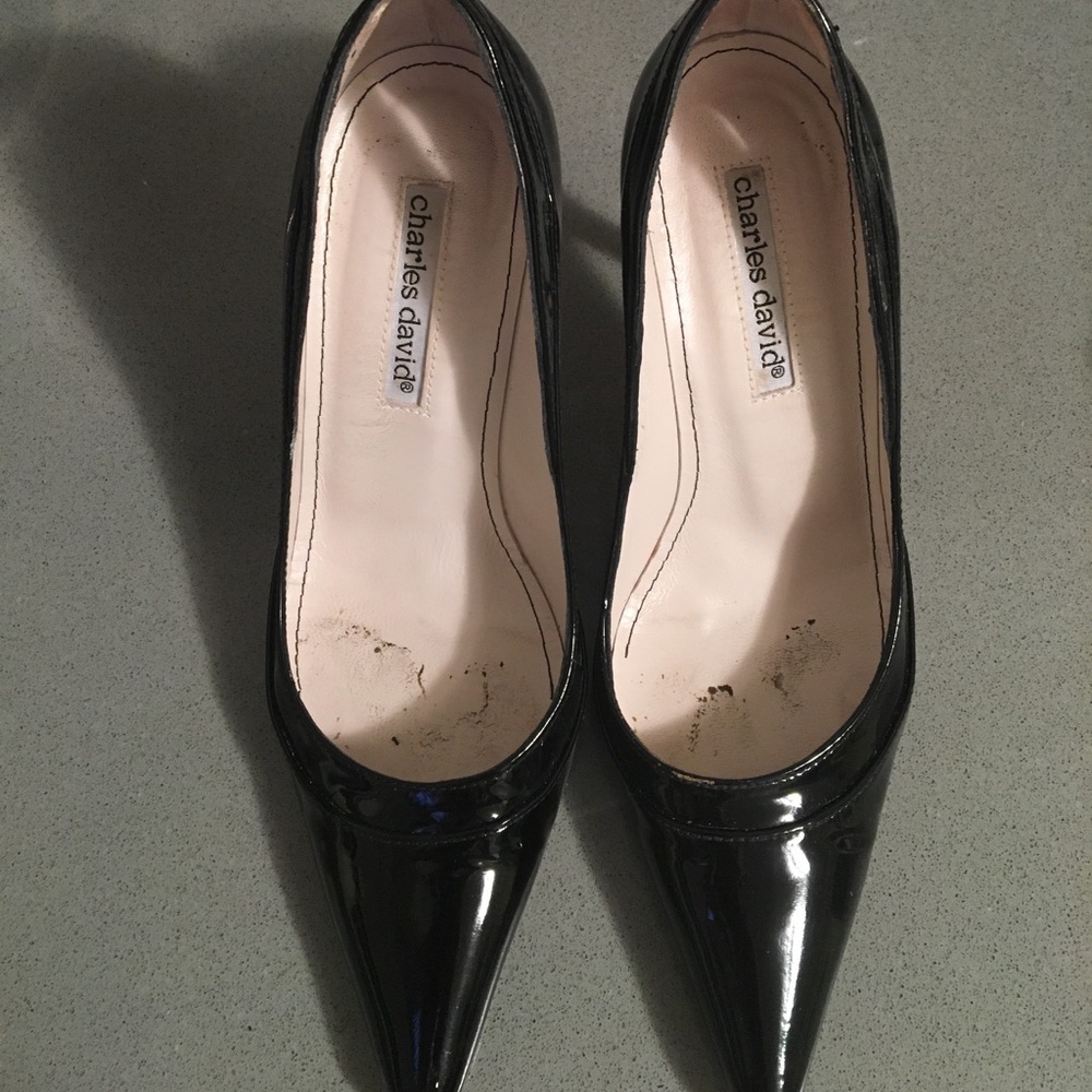 Charles David Black Patent Leather Heels