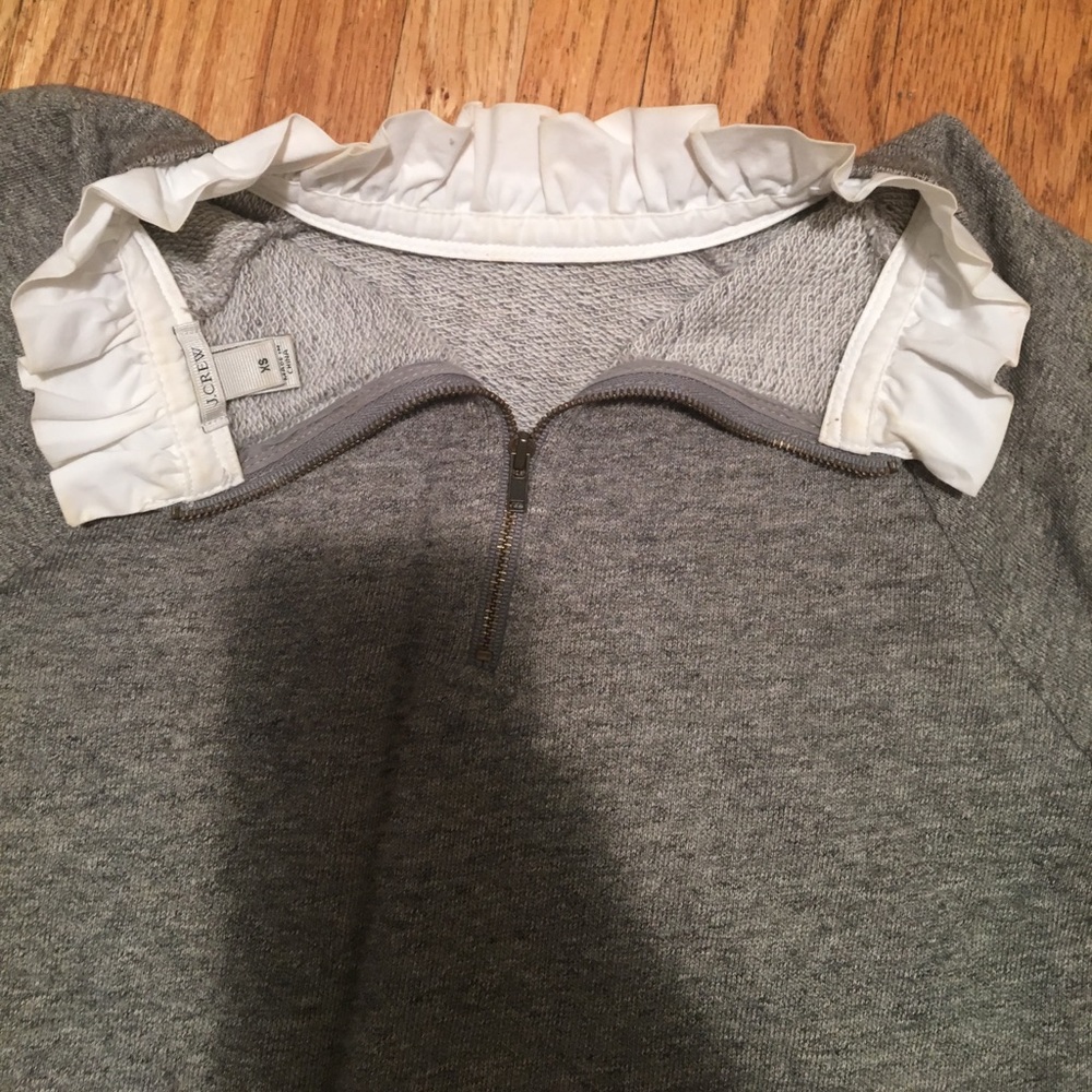 J.Crew Ruffled Collar Sweatshirt - Picture 2 of 3