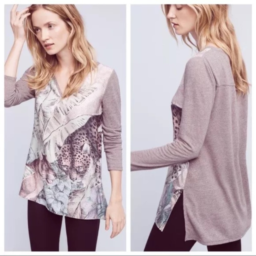 Anthropologie Akemi Kin Fauna Henley gray XS