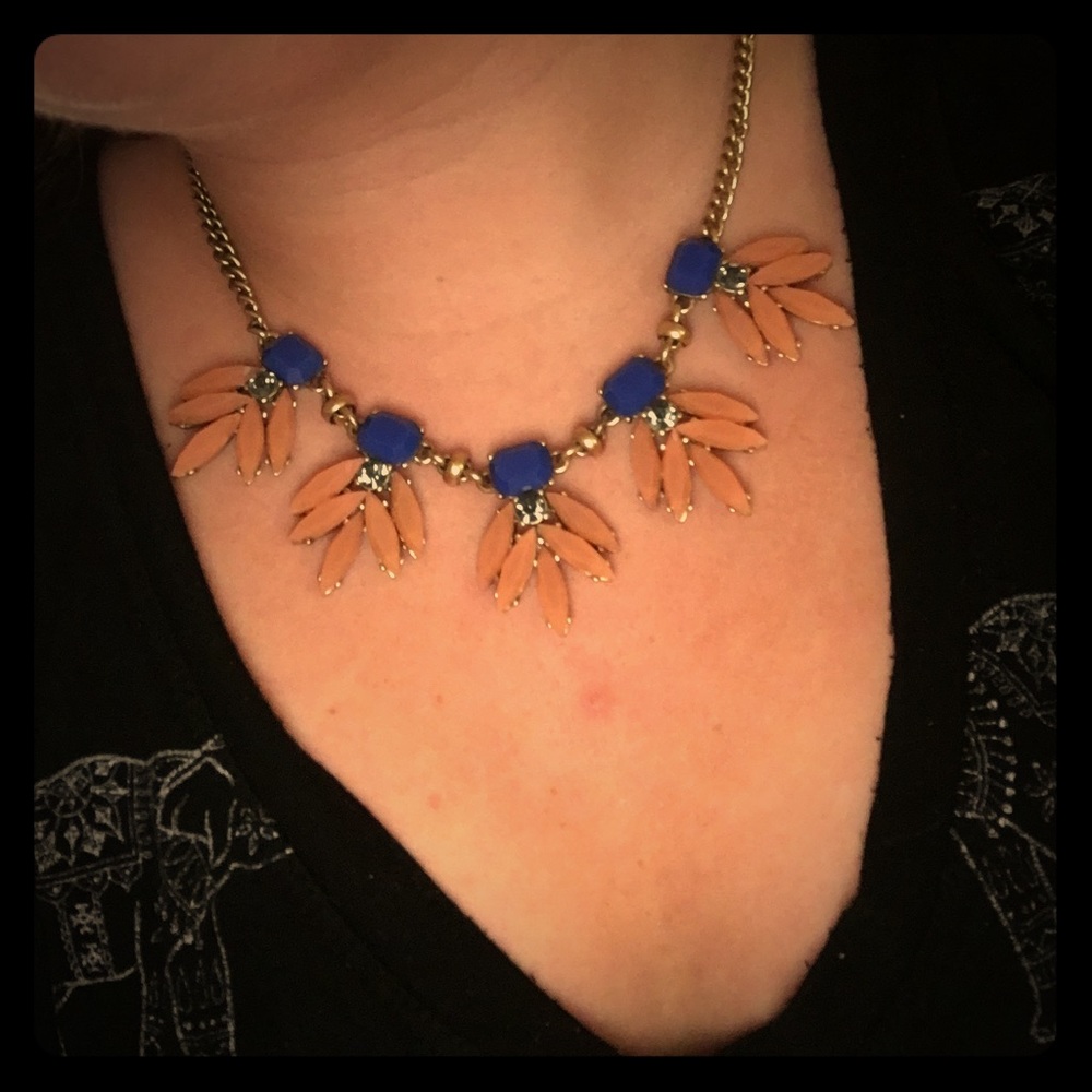 J. CREW Factory - Orange and Blue Necklace
